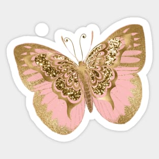 Pink Glitter Butterlfy Sticker